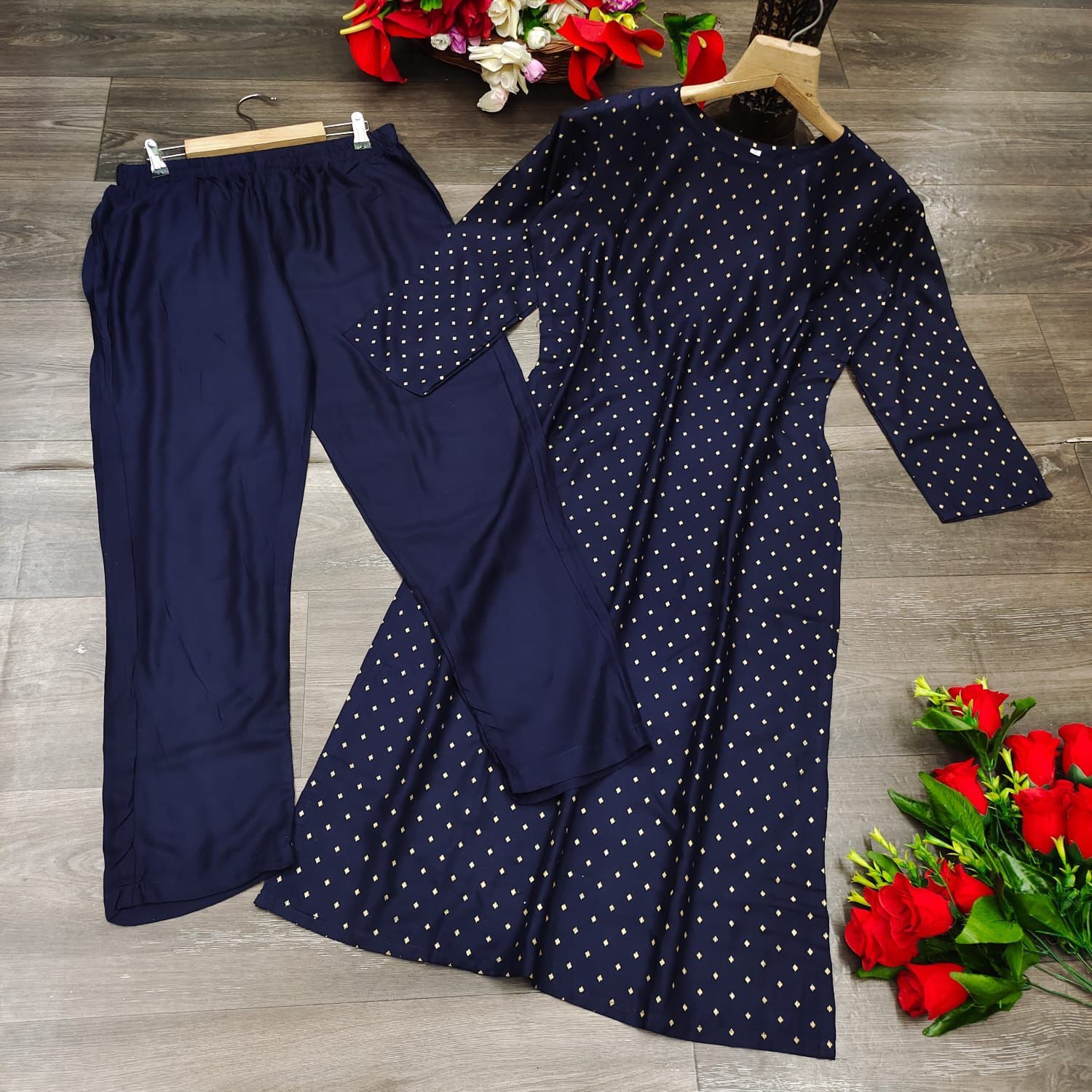 Kurta Pant - Pure Rayon Cotton With Foil Print, Sizes L(40) To Xxl(44), Available In 4 Colors, Breathable & Washable With Customized Logo