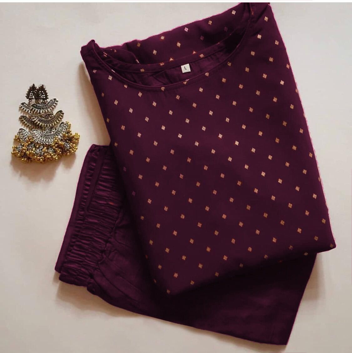 Kurta Pant - Pure Rayon Cotton With Foil Print, Sizes L(40) To Xxl(44), Available In 4 Colors, Breathable & Washable With Customized Logo