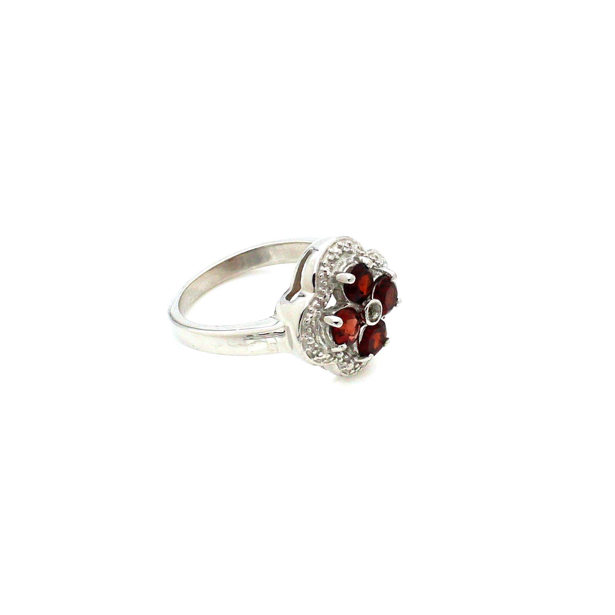 925 Sterling Silver Garnet Dainty Ring