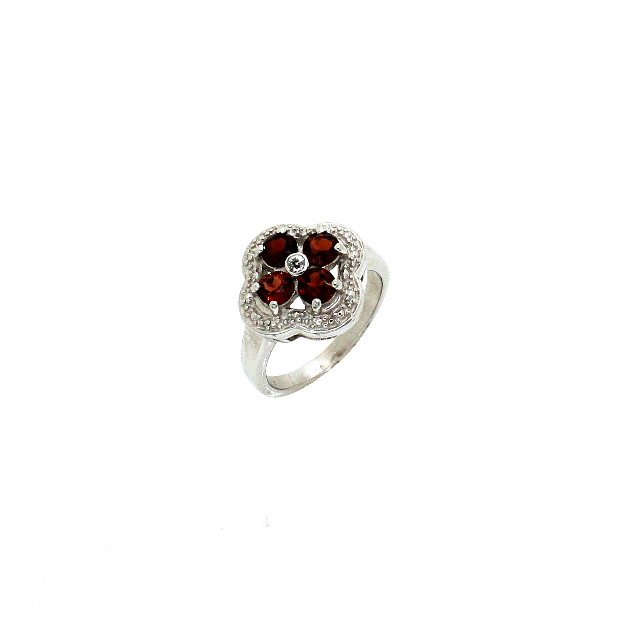 925 Sterling Silver Garnet Dainty Ring
