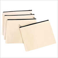 प्लेन कैनवास ज़िपर पाउच सेट