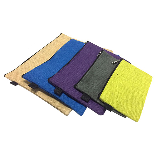 Ecofriendly Multicolor Jute Zipper Pouch