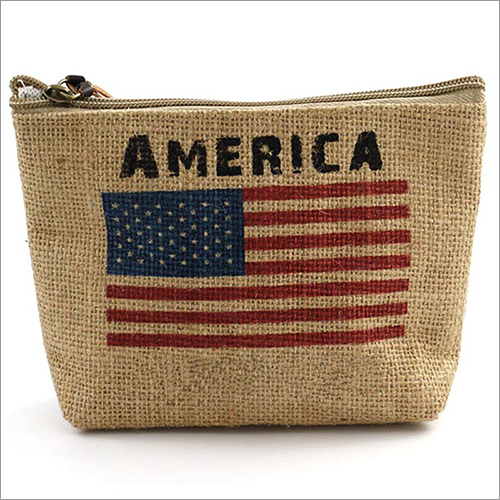Ecofriendly Jute Organiser Zipper Toiletry Pouch