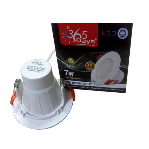 7w Round Led Down Light - Ceramic Material, Round Shape, Cool White Color, 7w Wattage | Ideal Ceiling Fixture, High Durability, Easy Installation
