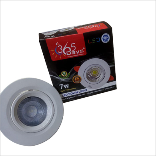 7w Round Led Down Light - Ceramic Material, Round Shape, Cool White Color, 7w Wattage | Ideal Ceiling Fixture, High Durability, Easy Installation