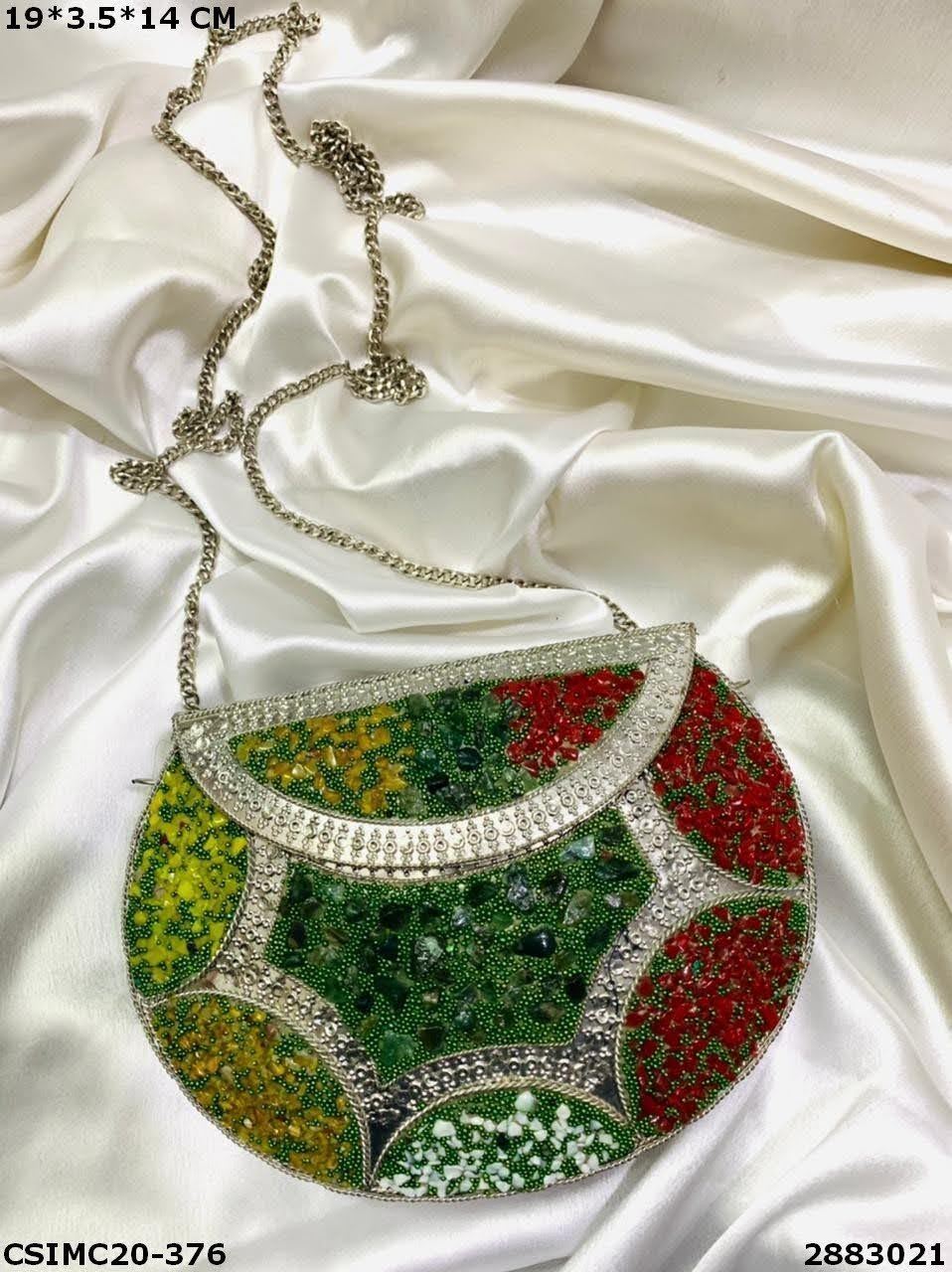 Multi Designer Mosaic Clutch Bag