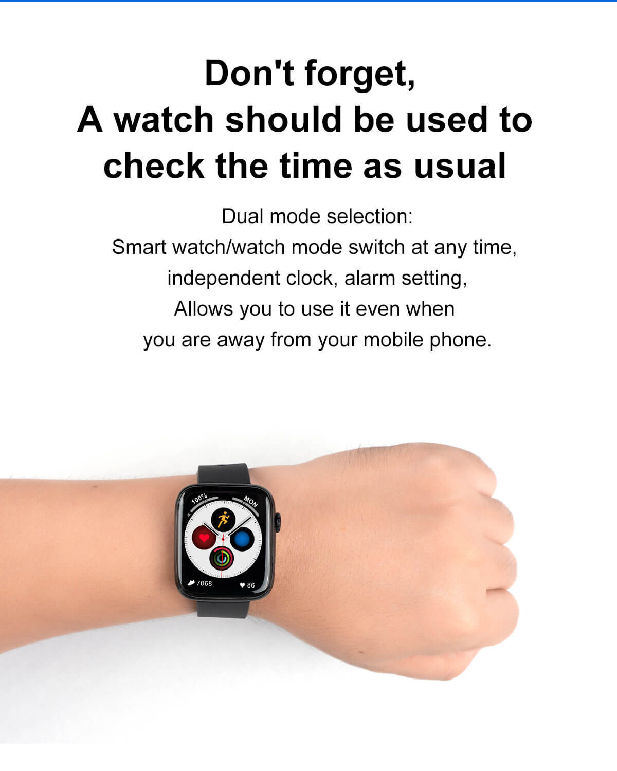 Gazzify Choice - 175g Black Unisex Smartwatch | Breathing Training Multi-sports Mode Heart Rate Bluetooth Calls Remote Camera Calculator Massager Features Password Protection