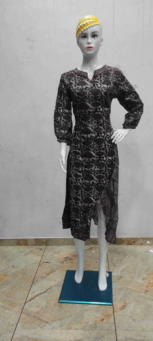 Ladies Kurti - Cotton And Rayon Blend, Size M To Xxl | Breathable, Washable, 3-4th Sleeve, Printed Design