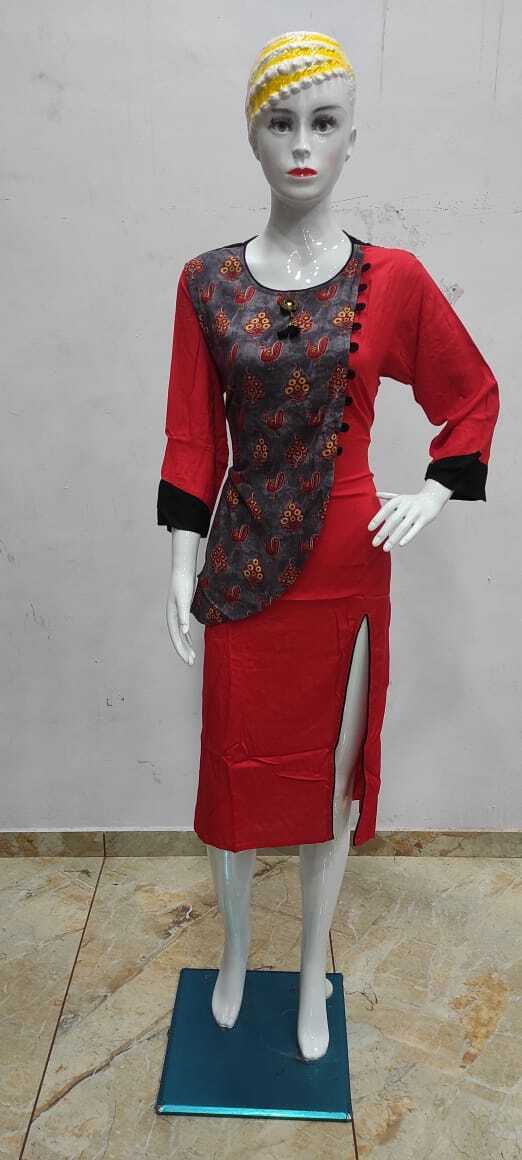 Ladies Kurti - Cotton And Rayon Blend, Size M To Xxl | Breathable, Washable, 3-4th Sleeve, Printed Design