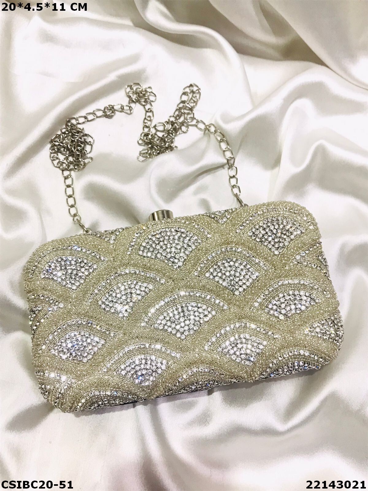 Designer Box Clutch - 20x4.5x11cm, Multi Color, Hand Made - Elegant Rectangle Shape, Unique Closure Style