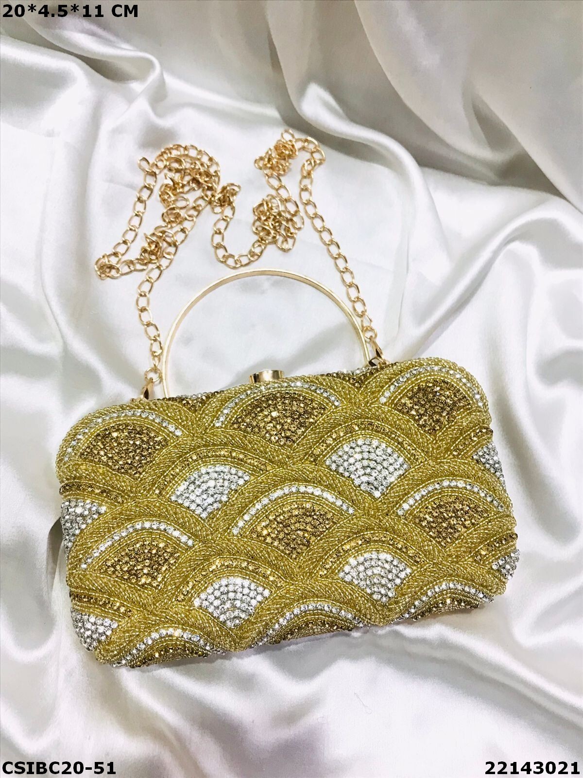 Designer Box Clutch - 20x4.5x11cm, Multi Color, Hand Made - Elegant Rectangle Shape, Unique Closure Style