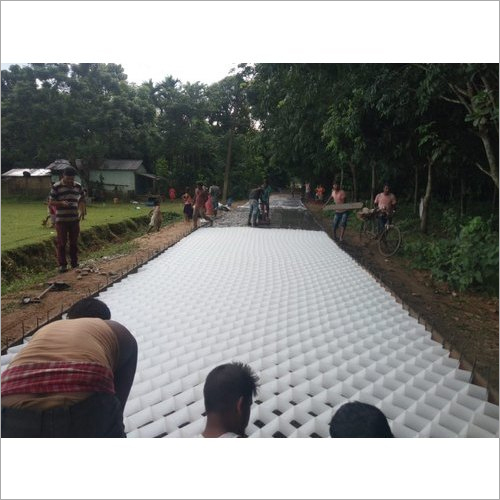 Concrete Cellfield - Hdpe Material, 150x150 Mm Size, White Color | Ideal For Erosion Control And Soil Stabilization In Road Construction