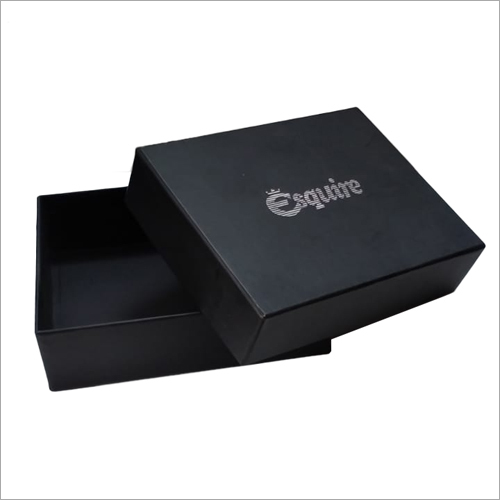 Black Wallet Box - Laminated Material, Customized Size | Glossy Lamination, Heavy Load Capacity, Expertly Designed