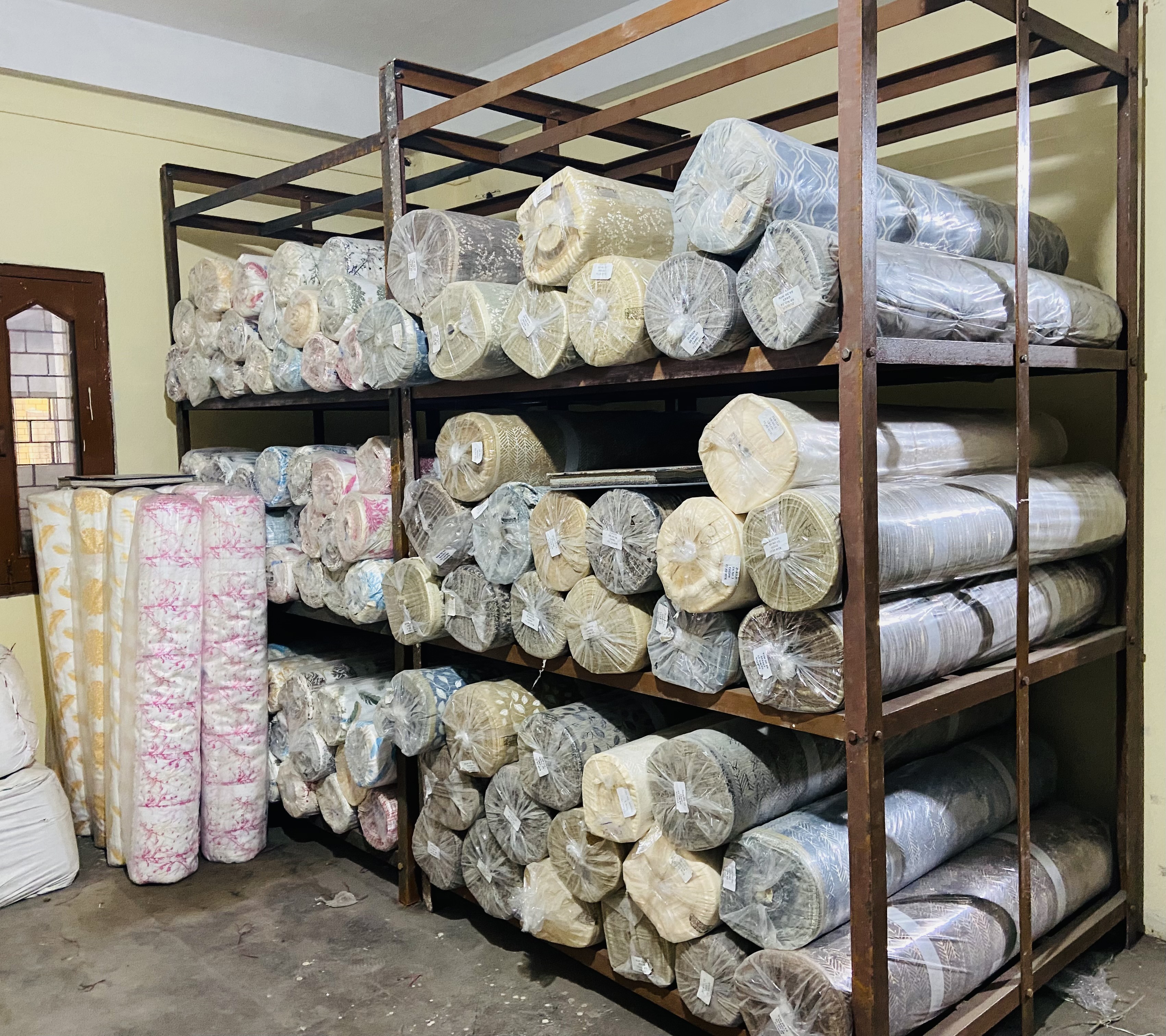 Fabric Roll Storage Rack Application: Industrial