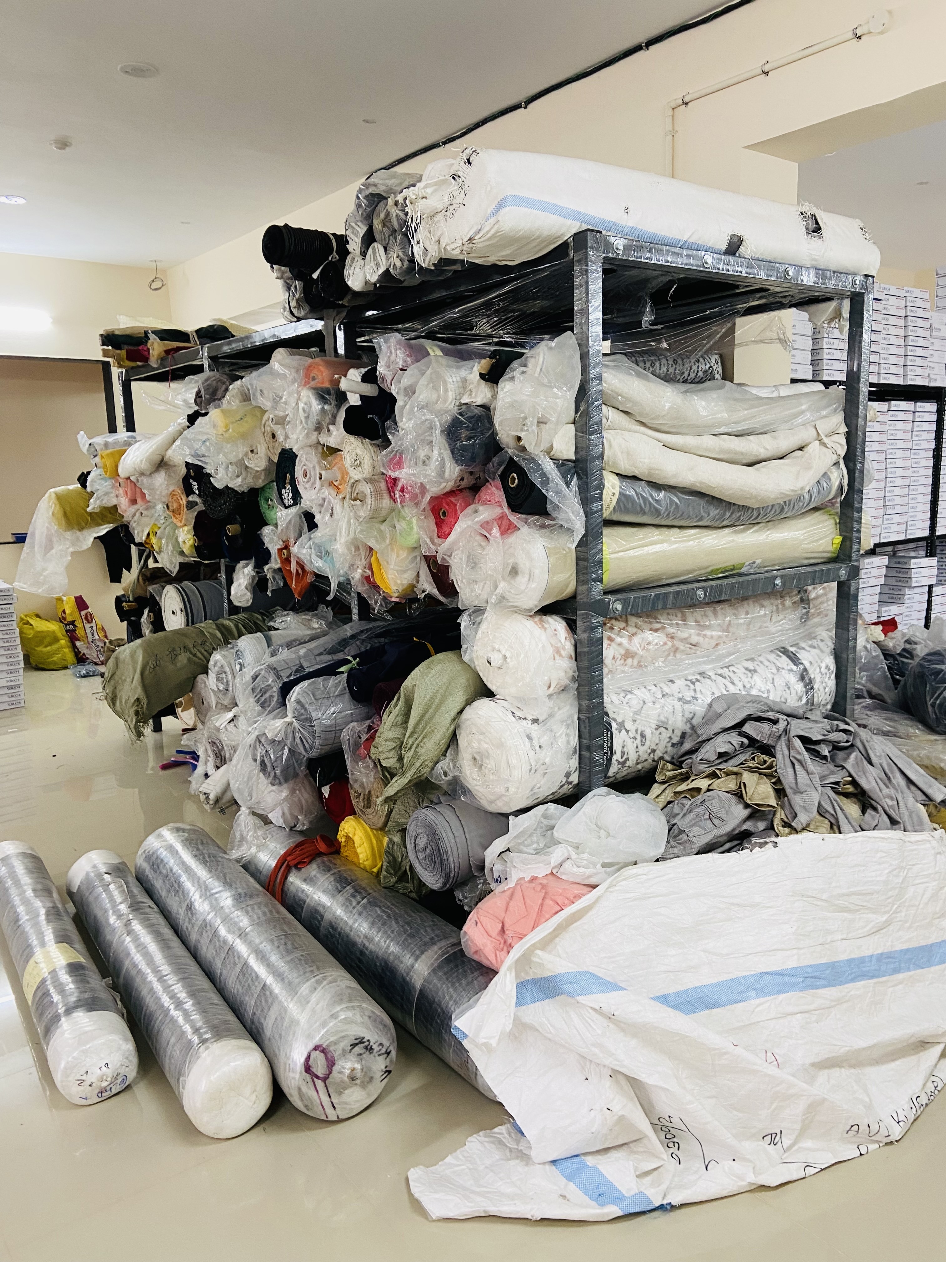 Fabric Roll Storage Rack Application: Industrial