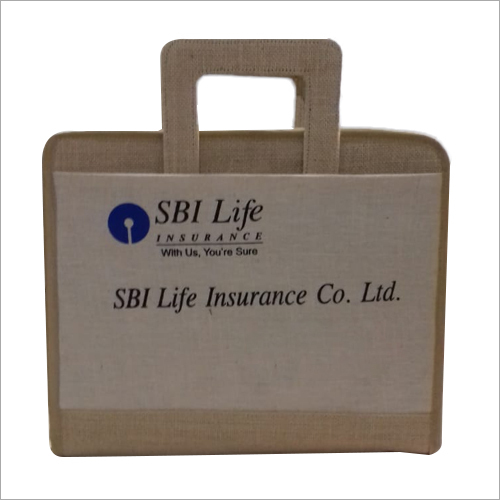 Jute Printed Conference Bag - Jute Material, Adjustable Strap | Ideal for Laptop, Files, and Papers, Stylish Brown Design