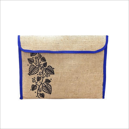 Jute Rectangular Envelope Folder - Eco-Friendly Jute Material, A4 Size, Dustproof Design, Velcro Closure, Spacious Capacity, Lightweight & Sturdy