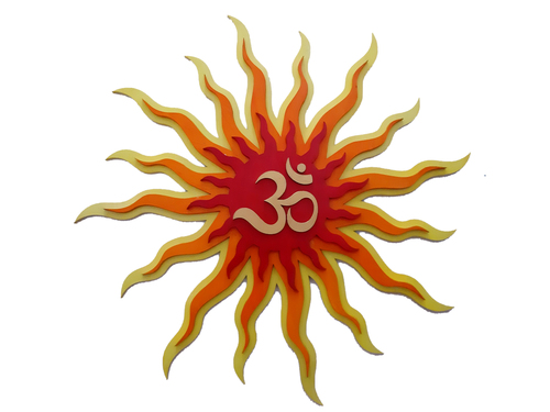 Shilpacharya Handicrafts Mdf लकड़ी का Om Suryaa वॉल हैंगिंग