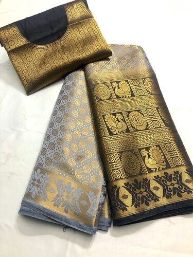 Naylon Silk Saree - Extra Ordinary Jari Work, Rich Pallu & Fancy Broket Blouse | Breathable, All Season, Customized Logo