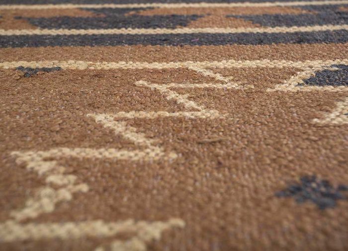 Jute Wool Rug - 4x6 Feet, Multi-color Kilim Design | Handmade, Anti-slip, Water Absorbent 