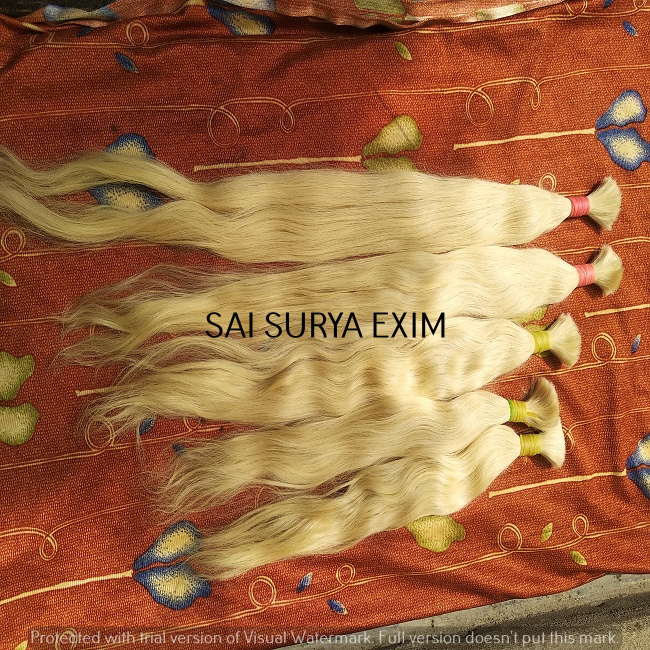 Natural Brown 100% India Raw Hair Of Good Quality Single Drawn Remy Wavy Blonde Bulk