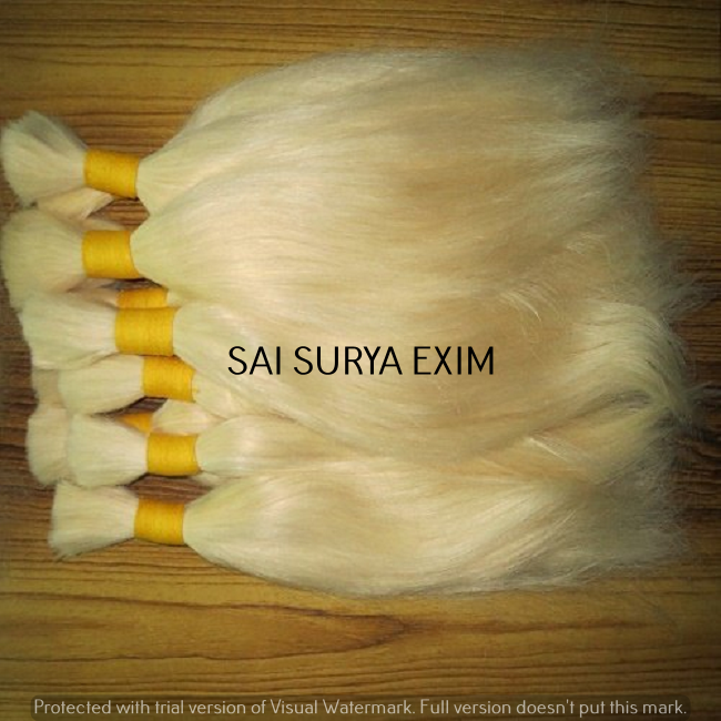 Natural Brown 100% India Raw Hair Of Good Quality Single Drawn Remy Wavy Blonde Bulk