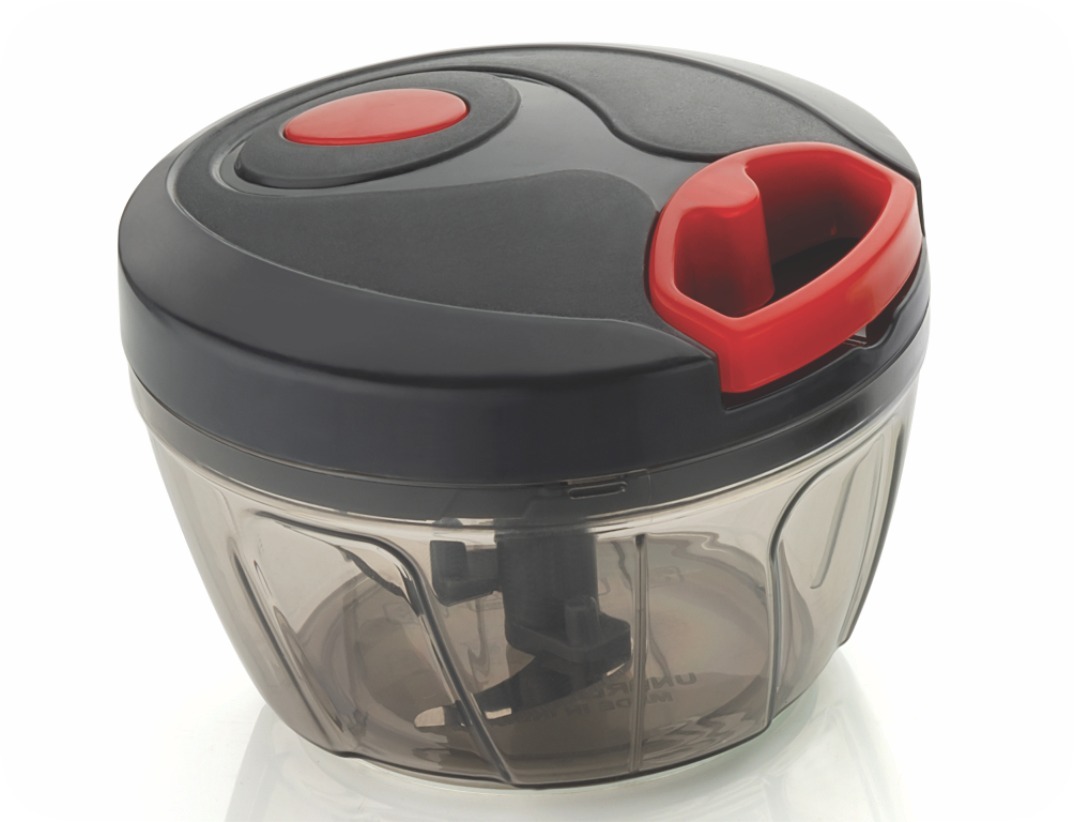 450 Ml Purple Vegetable Chopper - Abs Plastic, Compact Size, 450 Ml Capacity | Sharp Steel Blade, Manual Operation, Unbreakable Design, Easy To Hold