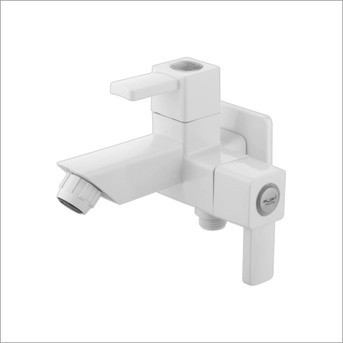 Two Way Bib Cock - HDPE Material, White Color , Satin Finish with Flange