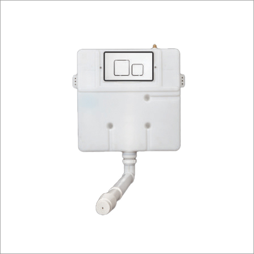 White Concealed Cistern - Plastic, Square Shape | Wall Mounted, One Piece Design