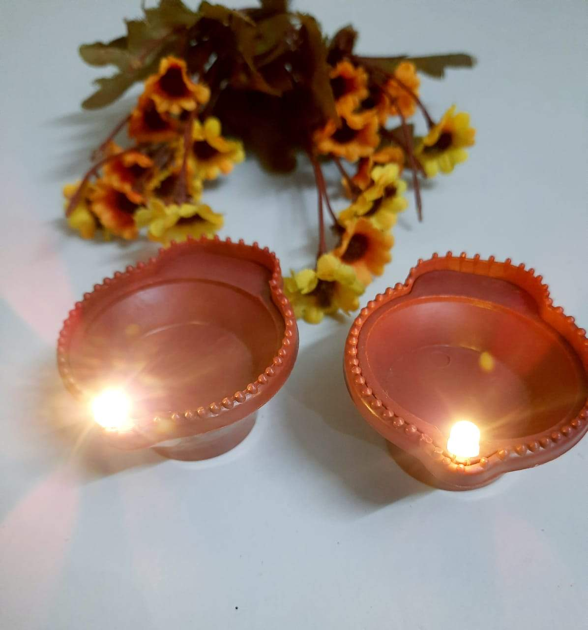 Water Sensor Led Diyas Candle With Water Sensing Technology Decoration - Eco-friendly, Non-handmade, Warm White Color | Battery Operated, Decorative Lighting Solution