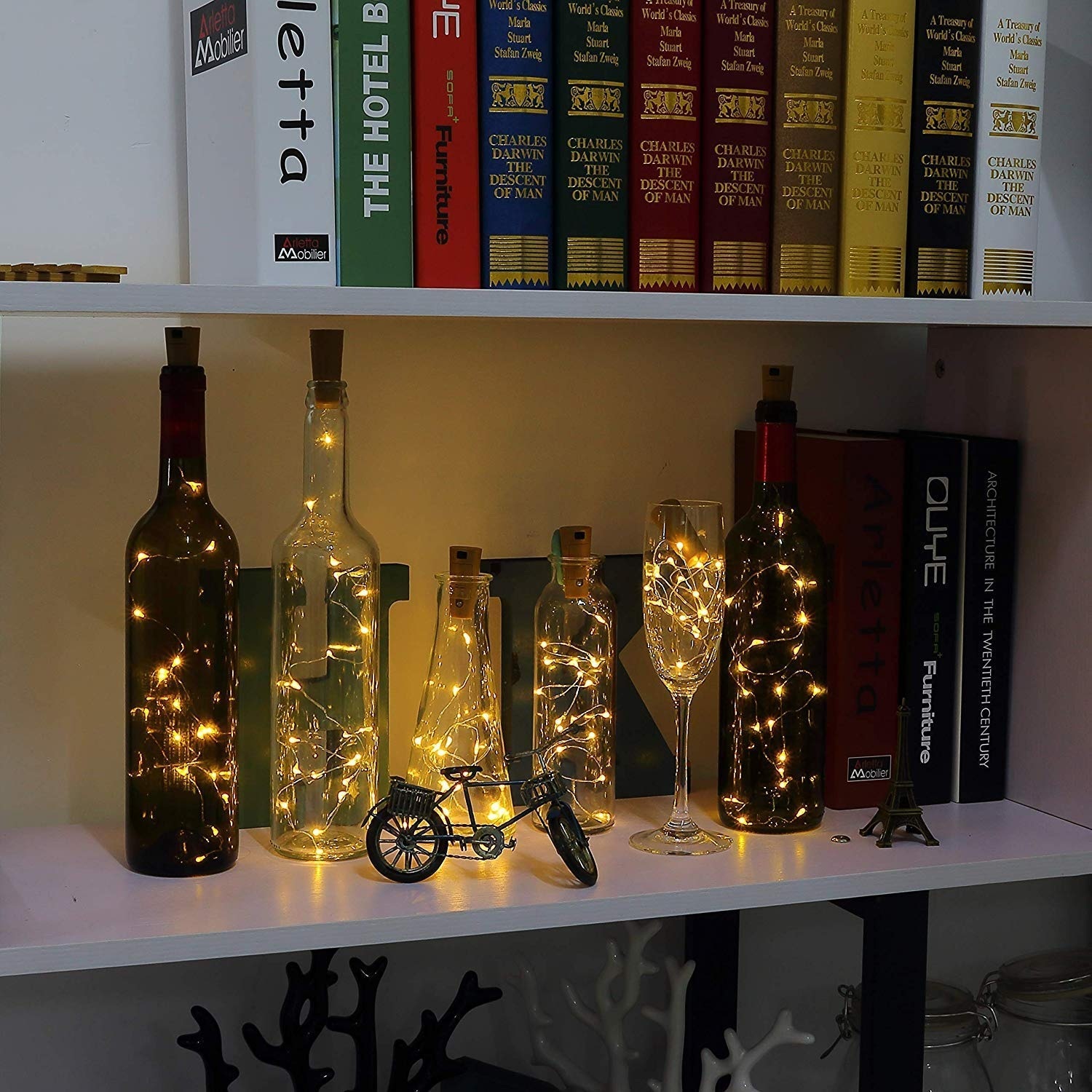 20 Led Bottle Cork Copper Wire String Lights - Plastic, 2m Length, Warm White | Eco-friendly Design, Low Heat Emission, Perfect Brightness