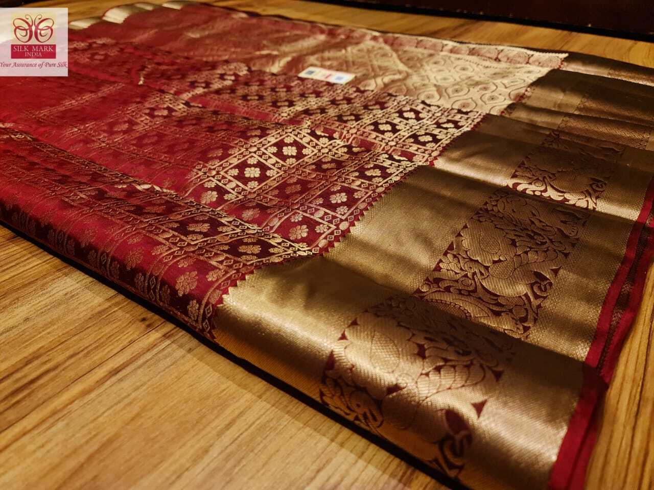Red Wedding Silk Saree Kanchipuram Silk
