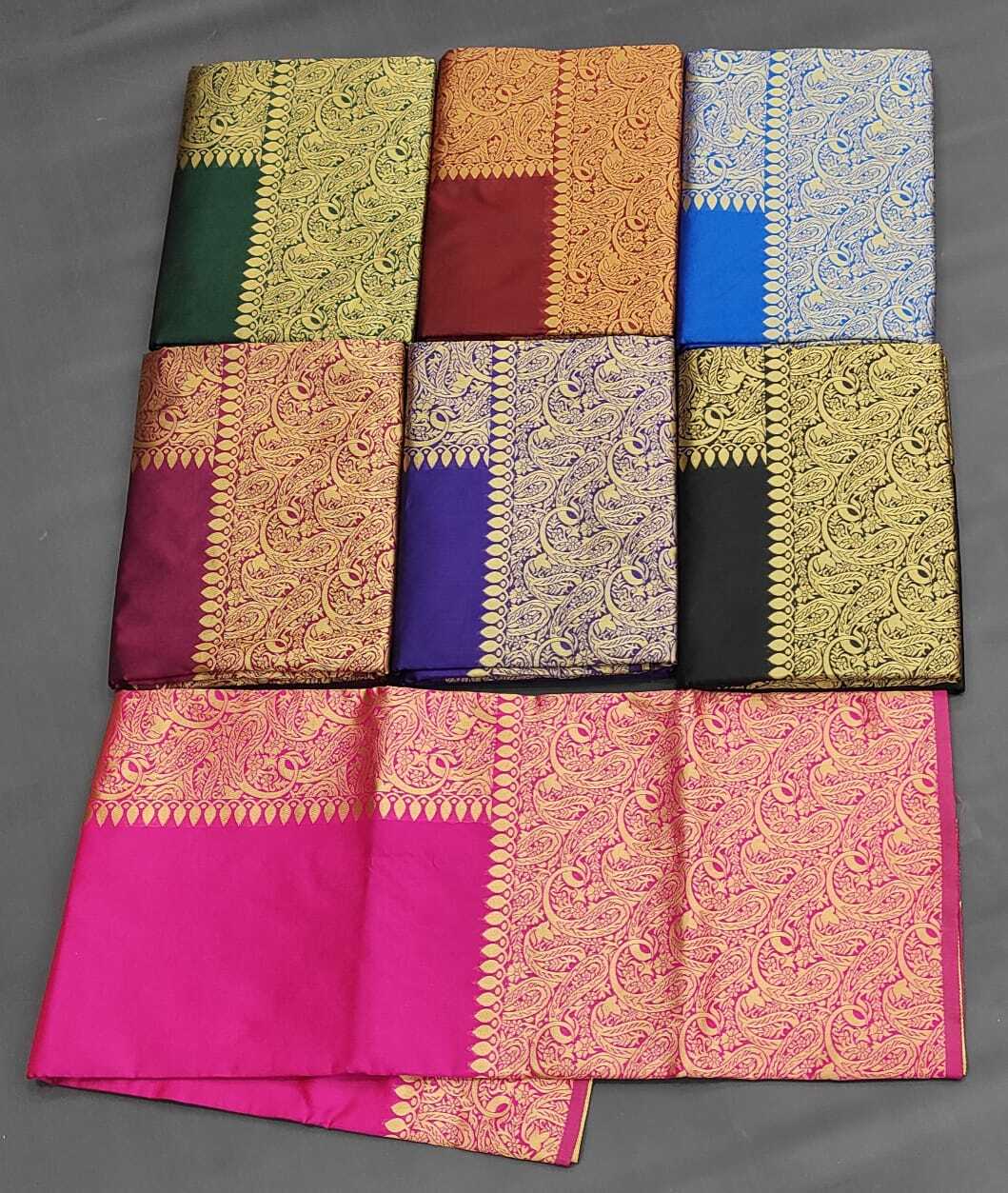 Soft Lichi Silk Saree - Lichi Silk With Exclusive Square Jacquard Weaving, Beautiful Rich Pallu & Copar Zari Weaving, Breathable & Washable