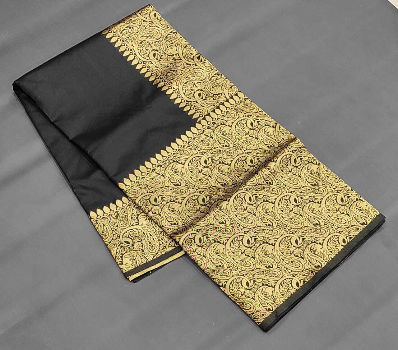 Soft Lichi Silk Saree - Lichi Silk With Exclusive Square Jacquard Weaving, Beautiful Rich Pallu & Copar Zari Weaving, Breathable & Washable