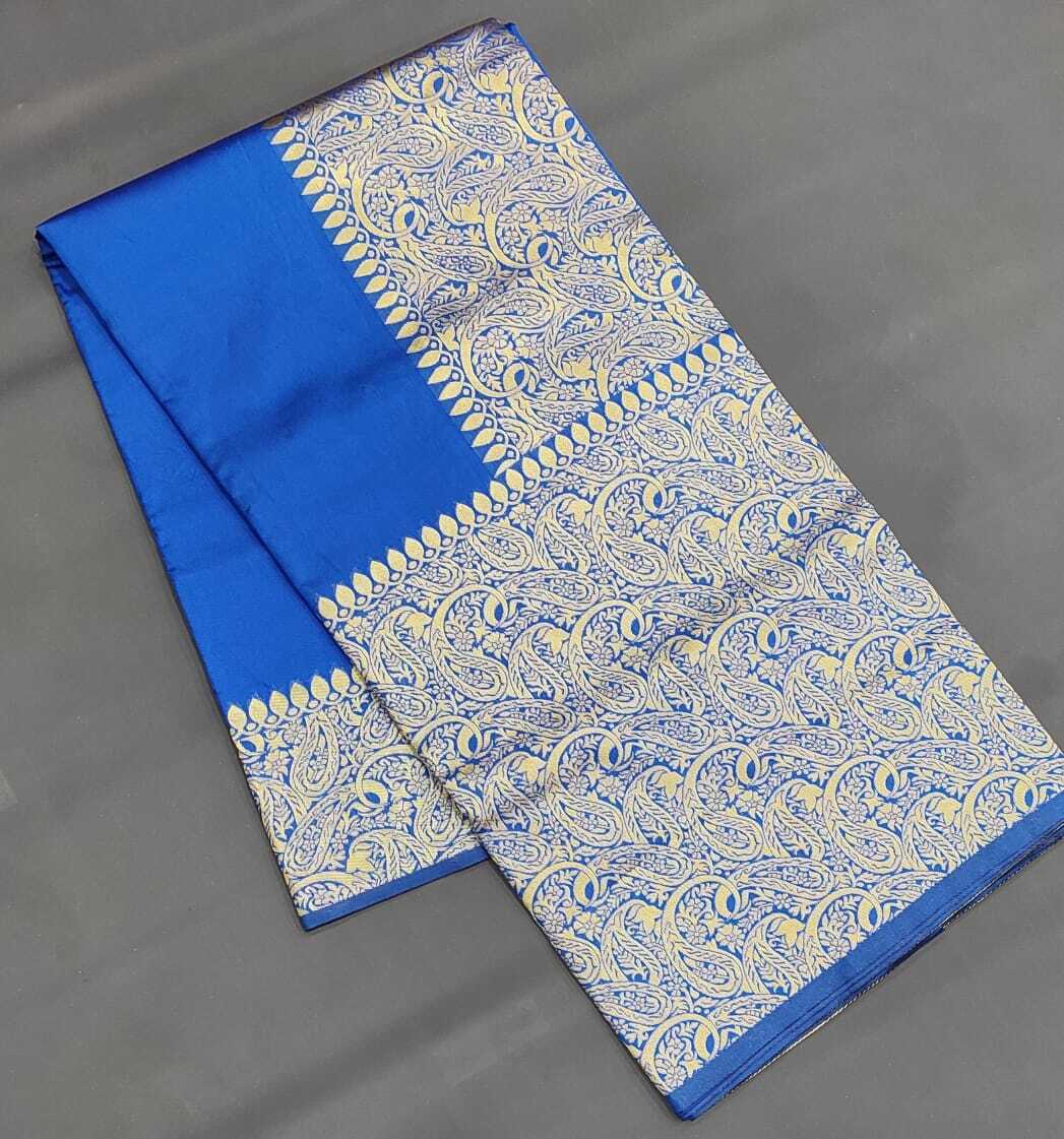 Soft Lichi Silk Saree - Lichi Silk With Exclusive Square Jacquard Weaving, Beautiful Rich Pallu & Copar Zari Weaving, Breathable & Washable