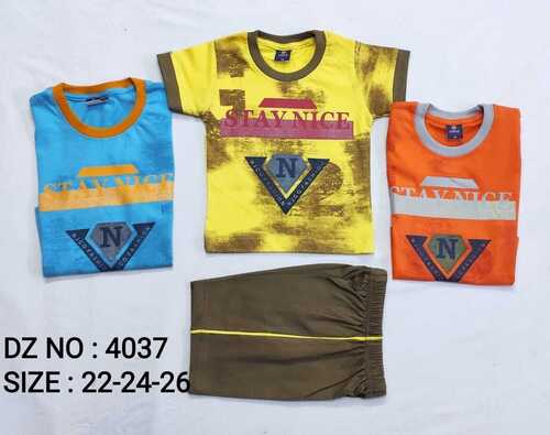 Boys Trendy T-shirt and Shorts Set - Cotton, Size XXL | Short Sleeves, Printed Pattern, Washable, Customized Logo, For Ages 2-7 Years, Summer Style