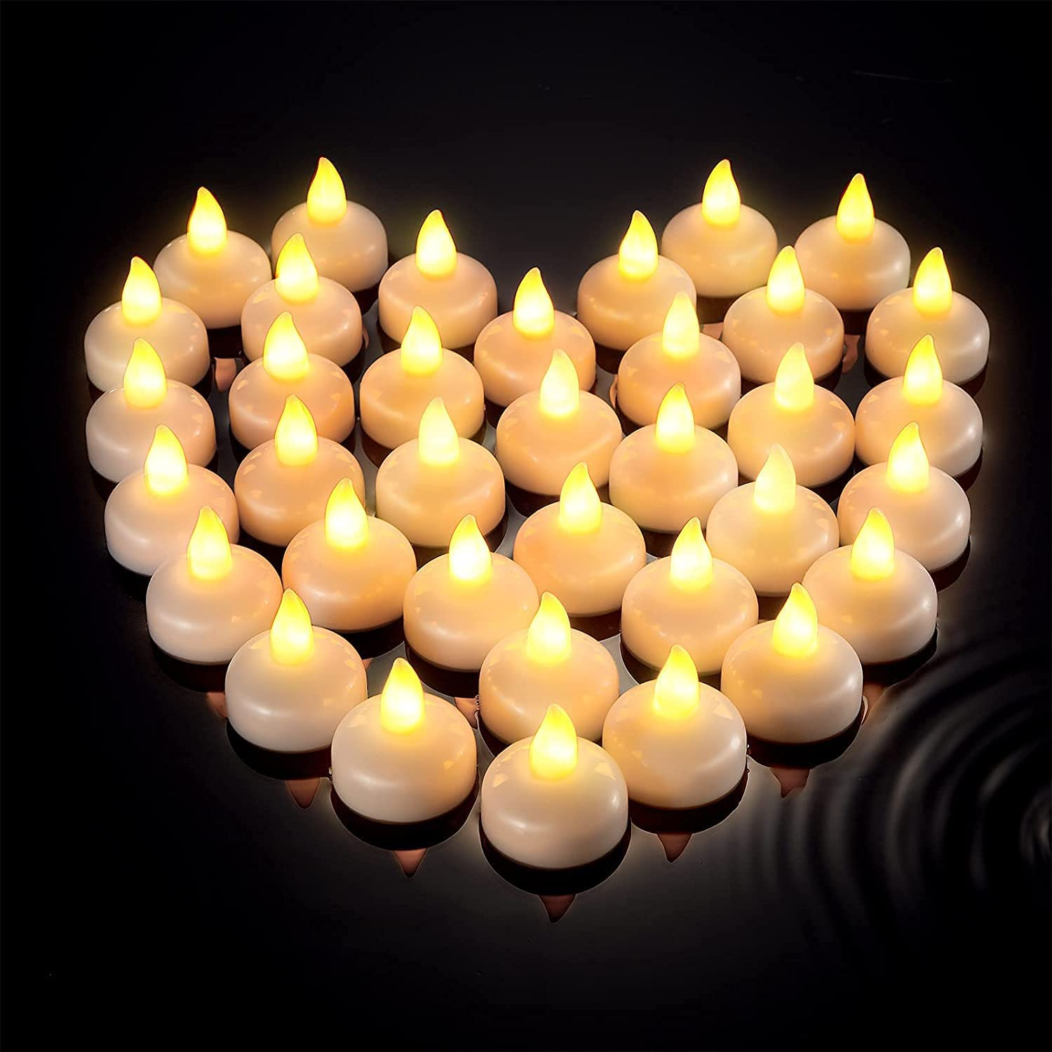 Water Sensor Floating Candles Battery Operated Waterproof Led Lights - Shape: Round, Color: Warm White | Features: Flame-less, Flowery Fragrance, Ideal For Home Decoration, Parties, Weddings, Bars, And Religious Activities