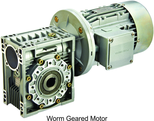 Worm Geared Motor - Aluminum Alloy Body, Case Hardened Steel Worm Shaft, High Reduction Ratio | Lifetime Lubrication, Low Noise, Multiple Mounting Options
