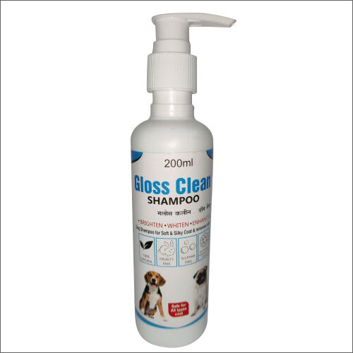 200ml Gloss Clean Shampoo For Pet - Liquid Texture, Dog Shampoo | Ideal for Clinics, Specifications: Shampoo Material, 200ml Size