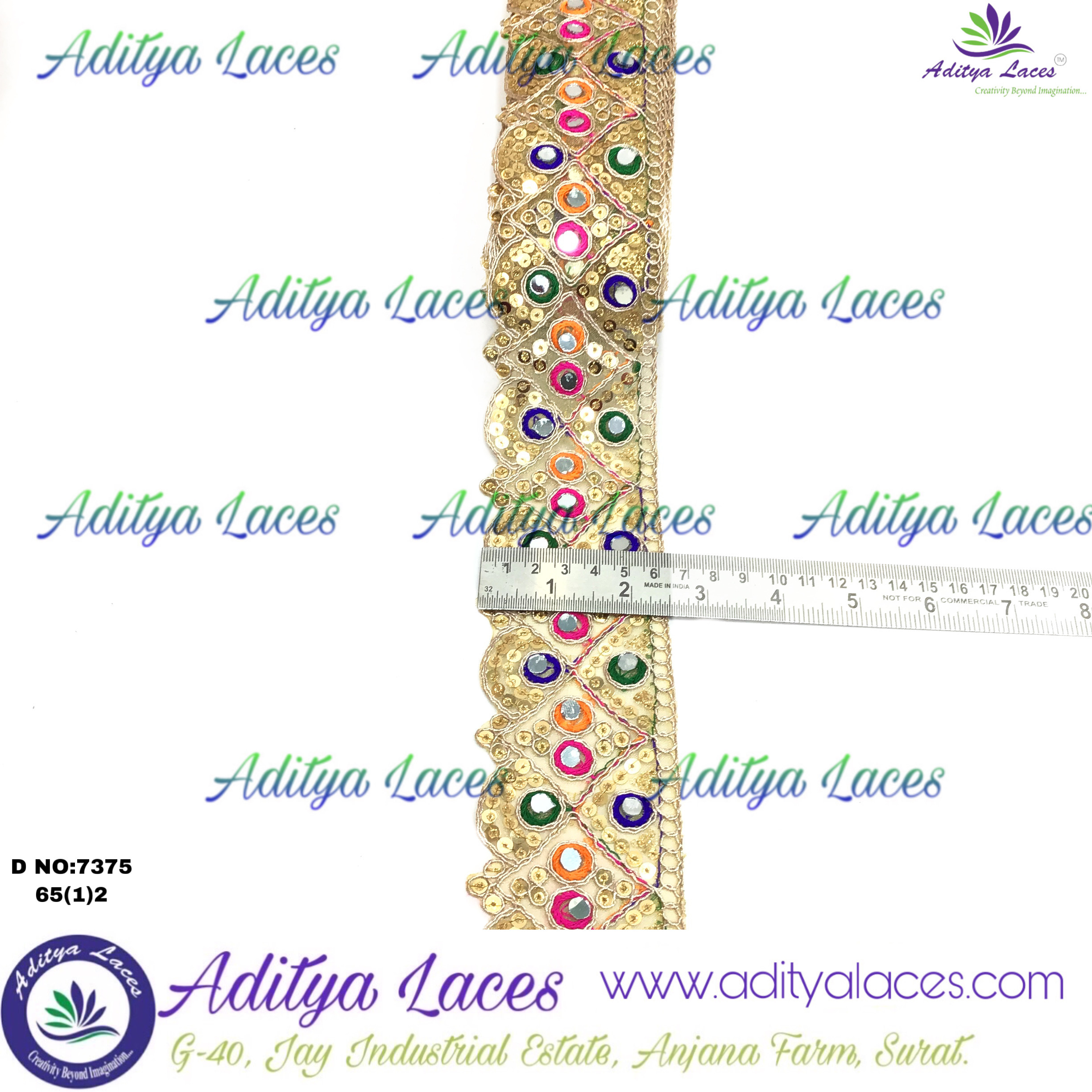 Cutwork Lace - 9 Mtr Length, Golden Shade | Ideal For Vintage Wedding Decorations, Crafts, Scrapbooking, And Sewing Projects