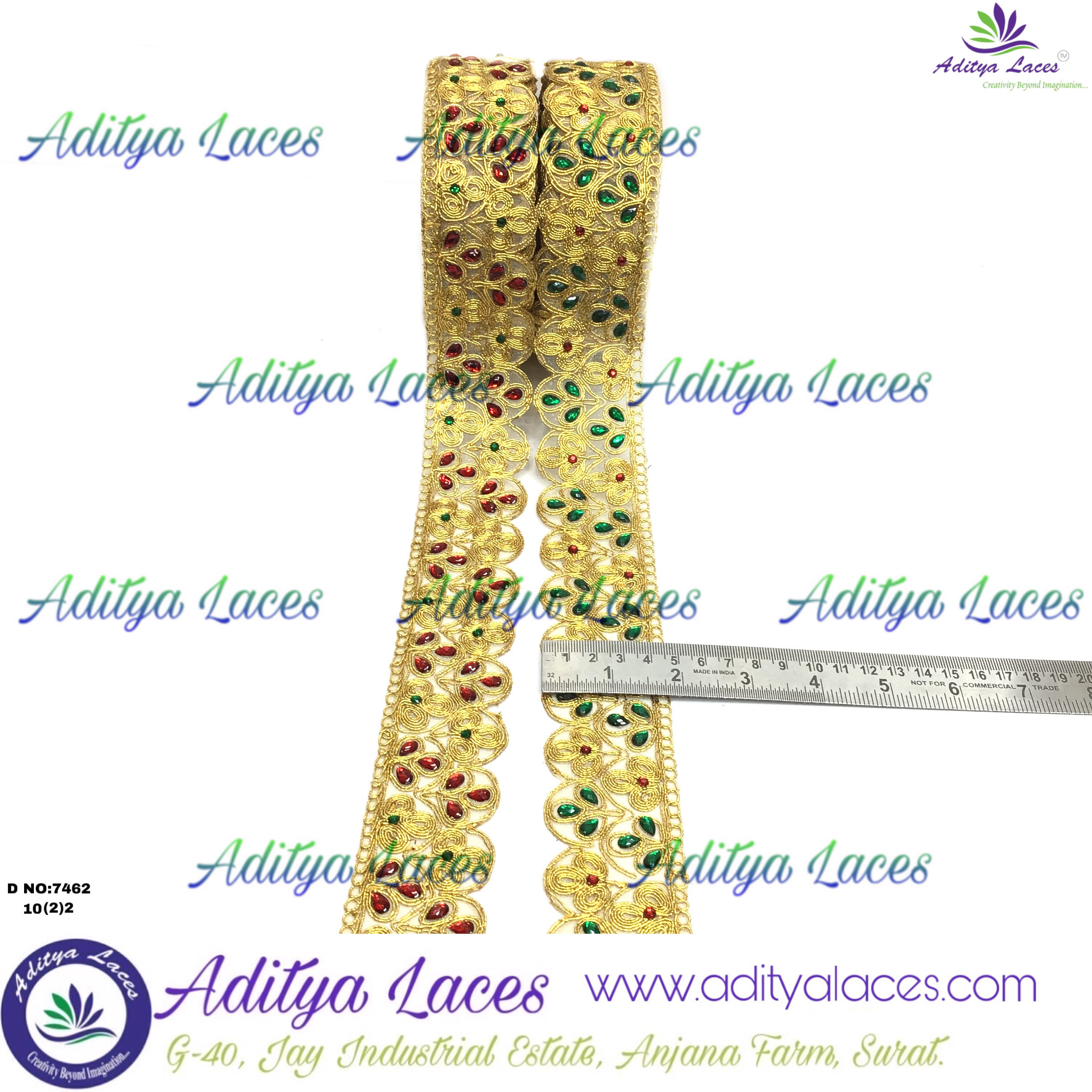Cutwork Lace - 9 Mtr Length, Golden Shade | Ideal For Vintage Wedding Decorations, Crafts, Scrapbooking, And Sewing Projects