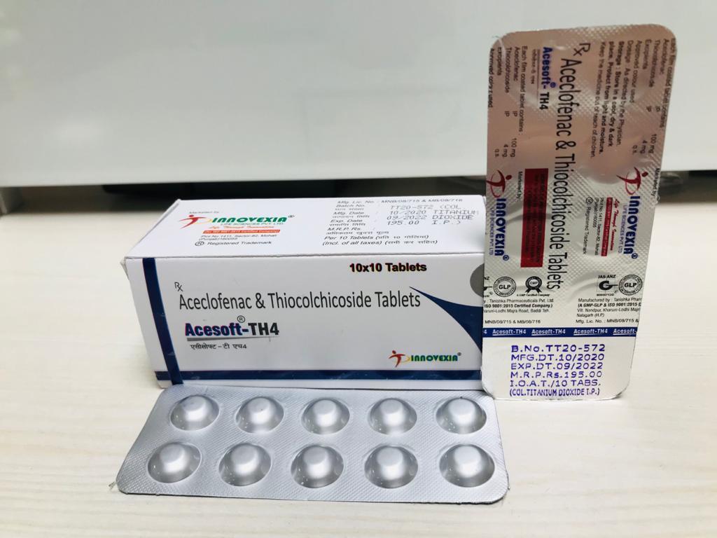 Aceclofenac And Thiocolchicoside Tablets - Pain Relief For Muscle Spasms | Promotes Muscle Movement, Aids In Discomfort Alleviation, Recommended With Food