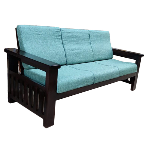 Solid Wood 3 Seater Sofa - Handmade Artwork, Polished Finish, Eco-Friendly Easy to Clean, Durable Indoor Furniture for Living Room
