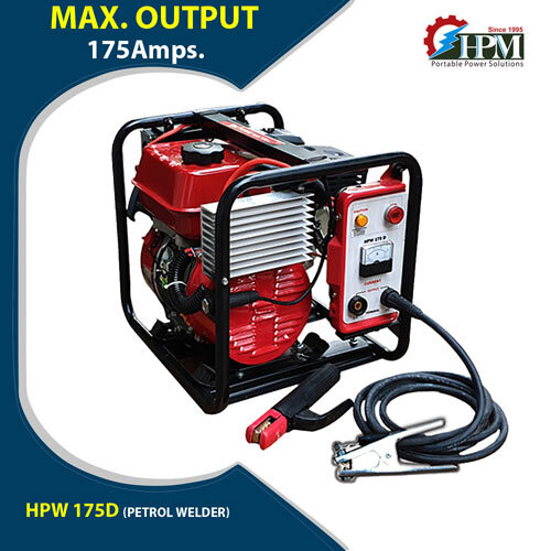 Petrol Welding Generator - 175 Amps Output | Ultra Light Design, Recoil Start, 3.5 Hr Run Time, 2.5mm to 4mm Electrode Compatibility, 27 Kg Weight