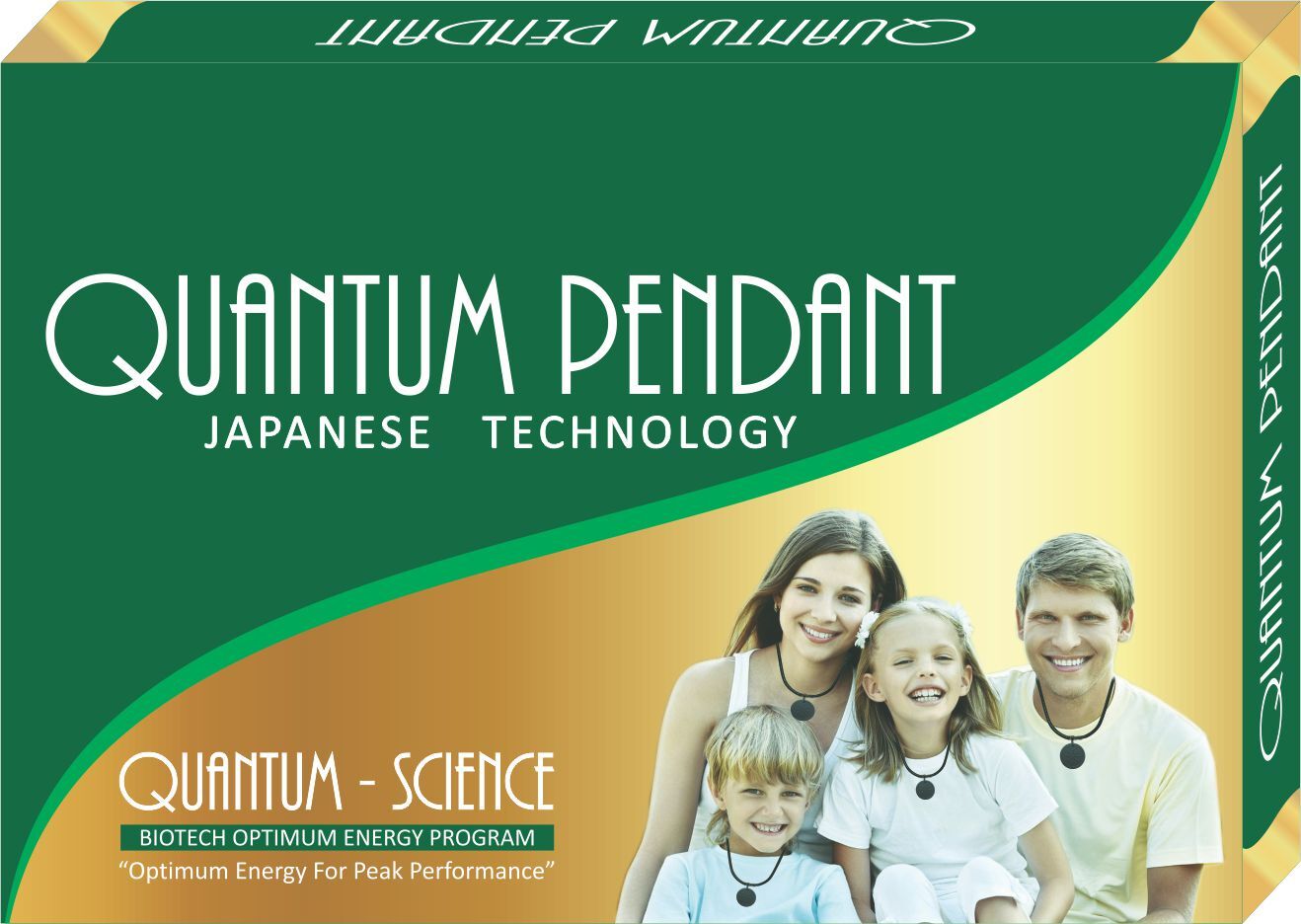 Quantum Pendant - Fusion Of Natural Minerals, Standard Wearable Size, Gold Color - Japanese Technology, Provides Quantum Energy, Energy Enhancement, Peak Performance Benefit