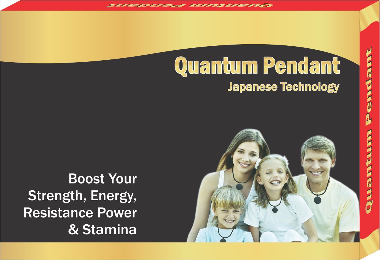 Quantum Pendant - Fusion Of Natural Minerals, Standard Wearable Size, Gold Color - Japanese Technology, Provides Quantum Energy, Energy Enhancement, Peak Performance Benefit