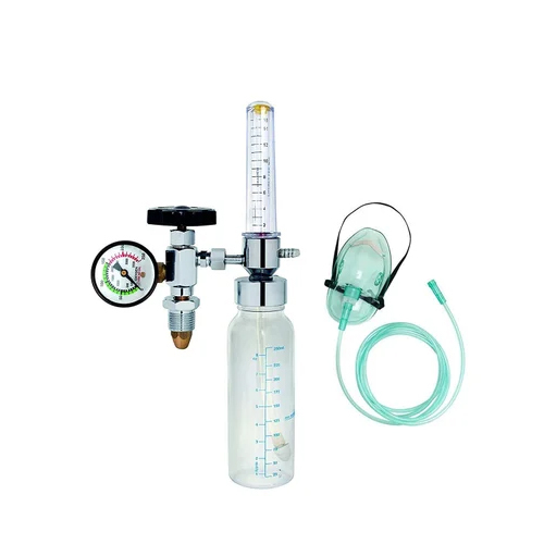 Oxygen Flow Meter - Plastic Body, 0-5 L/min Flow Rate | Portable Design for Hospital Use, New Condition