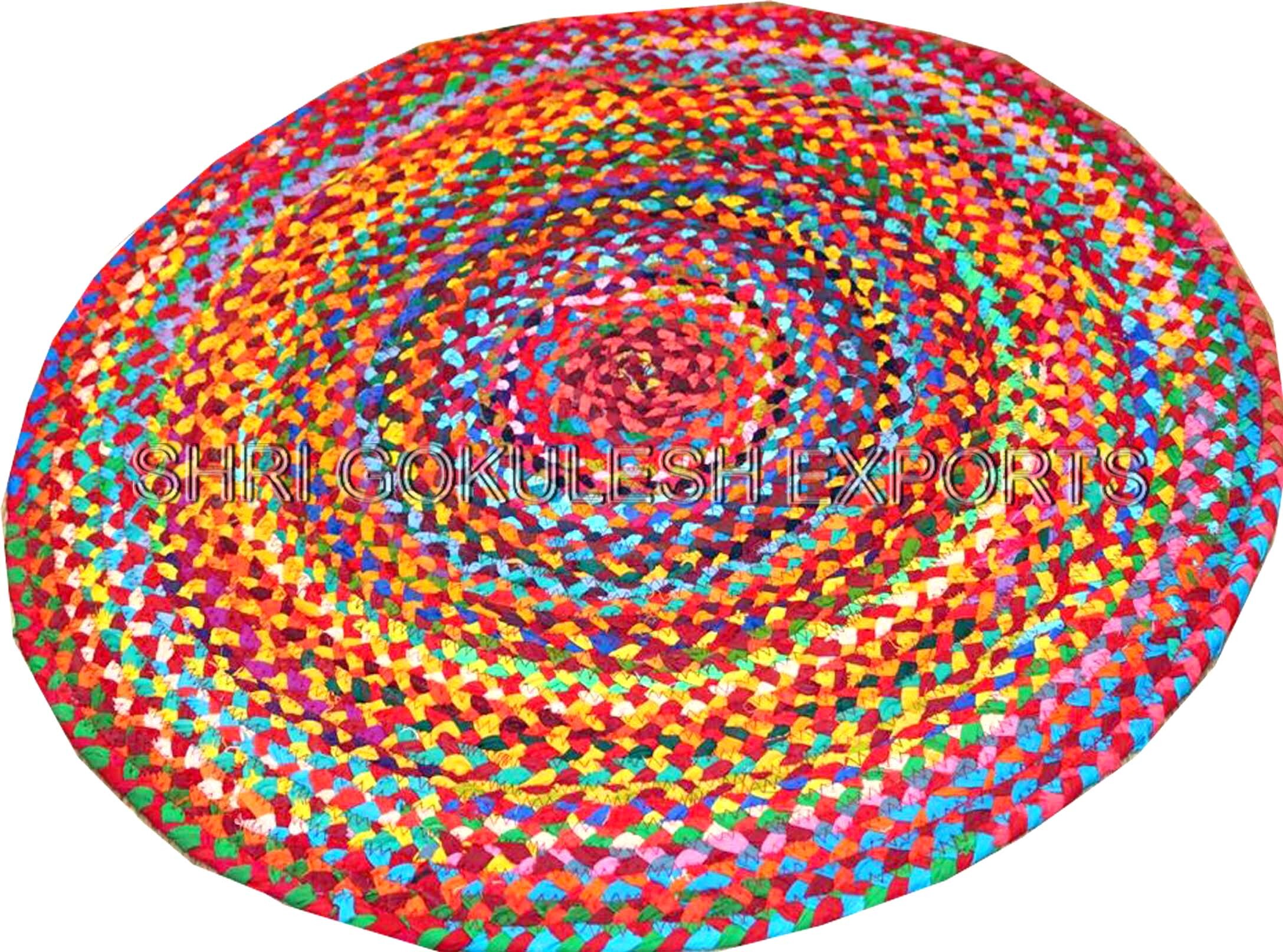 Jute Braided Handmade Decorative Rugs - Round Shape, 2mm Thick | 100% Jute, Handcrafted, Anti-bacterial, Hand Washable, Custom Designs