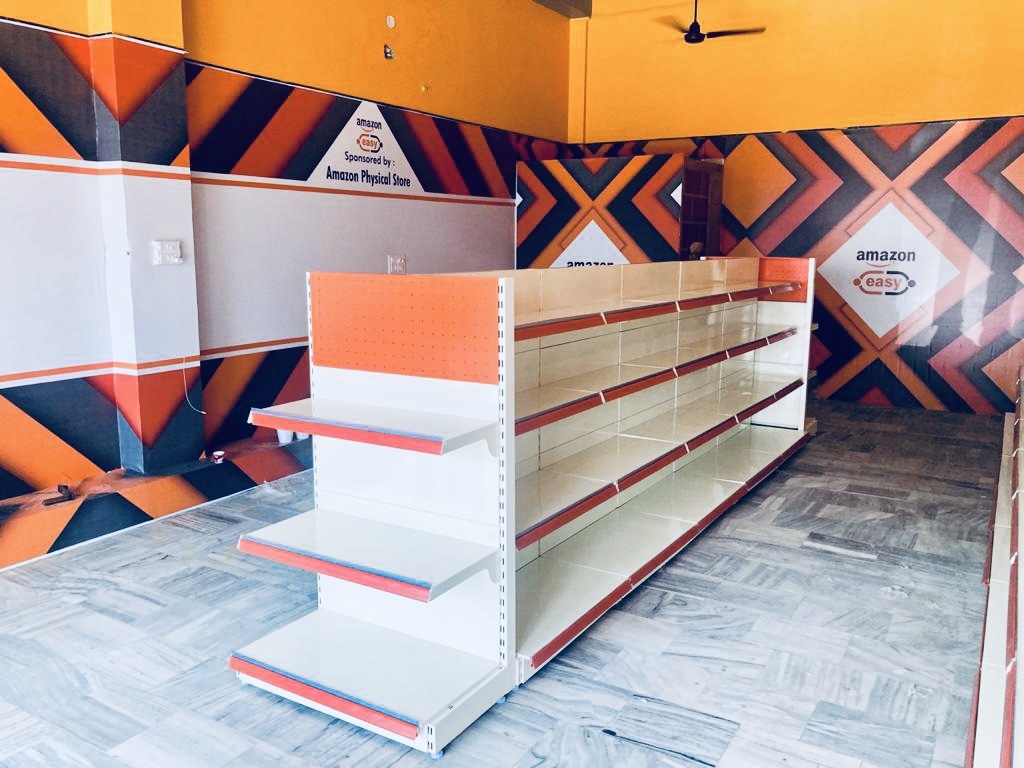 Supermarket Display Rack - Steel, 5 Shelves, 7 Feet Height, 100 Kg Capacity | Free Standing Unit For Commercial Use