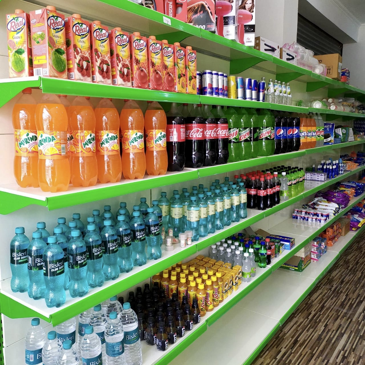 Supermarket Display Rack - Steel, 5 Shelves, 7 Feet Height, 100 Kg Capacity | Free Standing Unit For Commercial Use